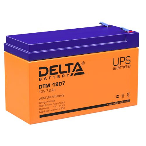 Delta DTM 1207 Свинцово-кислотный клапанно-регулируемый аккумулятор 12 В 7 Ач
